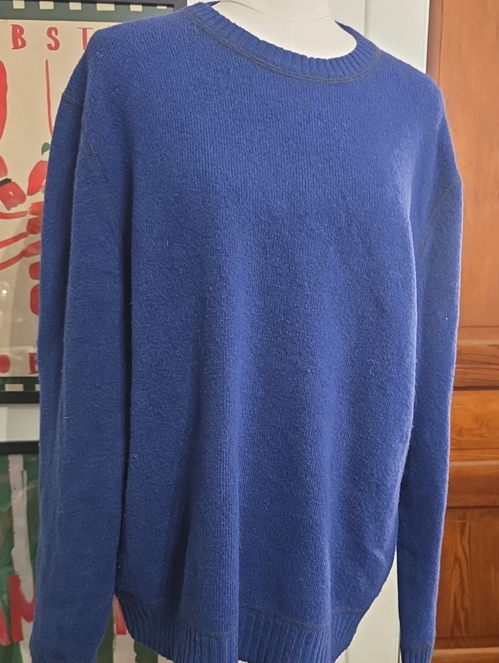 Men's Lambswool Express Classic Crewneck Sweater - Blue
